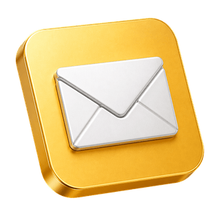 Decorative 3D mail envelope icon displayed on the contact us page