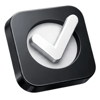 3D icon with confirmation tick on the Nimbus Wertvane about page
